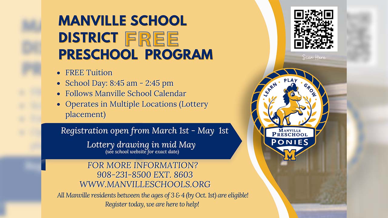 Manville School District Opens Registration for Free Preschool Program