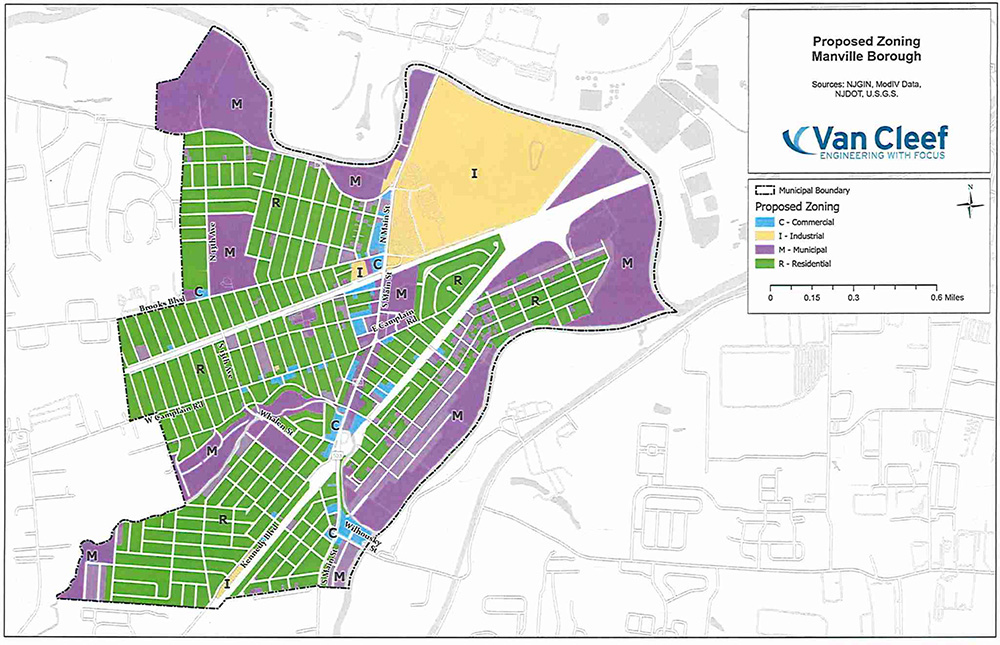 Borough of Manville Zoning Map