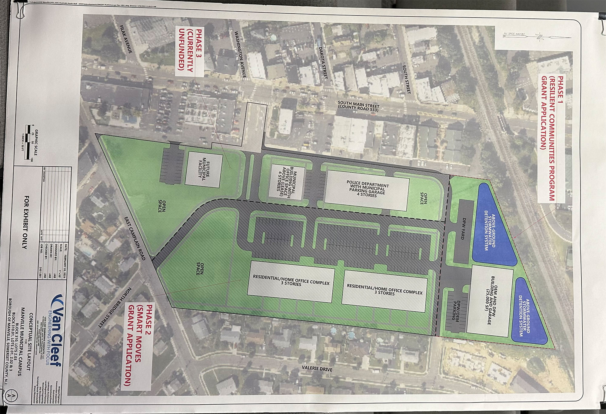 Plan Showing a Municipal Complex at the Rustic Mall